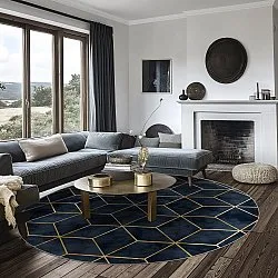 Rundt tæppe - Remy (mørkeblå)