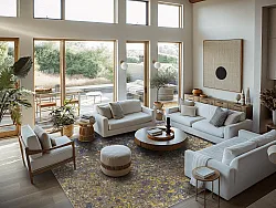 Wilton-tæppe - Rey (blå/multi)