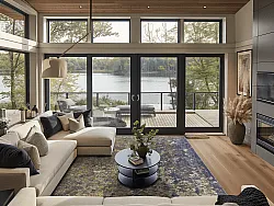 Wilton-tæppe - Rey (blå/multi)