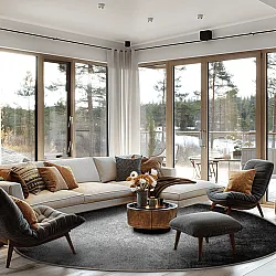 Rundt tæppe - Megara (grå)