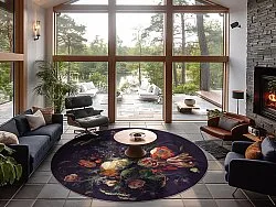 Rundt tæppe - Rich Flowers (multi)