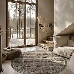 Runde tæpper - Salem Natural Cotton Shaggy (taupe)