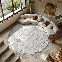 Runde tæpper - Salem Natural Cotton Shaggy (offwhite)