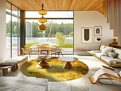 Rundt tæppe - Salitto (guld)