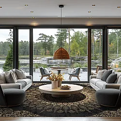 Wilton-tæppe - Sandrigo (sort/guld)