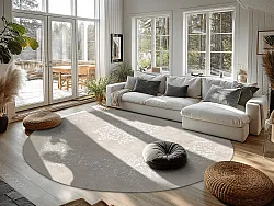 Rundt tæppe - Santi (beige/hvid)