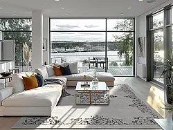 Wilton-tæppe - Santi (hvid/sort)