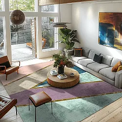 Wilton-tæppe - Sanya (blå/multi)