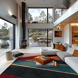 Wilton-tæppe - Sanya (rød/multi)