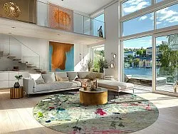 Rundt tæppe - Satriano (grå/multi)