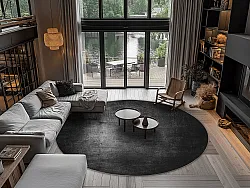 Rundt tæppe - Serifos (mørkegrå)