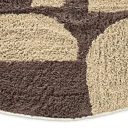 Rundt tæppe - Siberia Natural Cotton Shaggy (beige/brun)