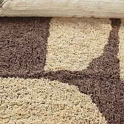 Rundt tæppe - Siberia Natural Cotton Shaggy (beige/brun)