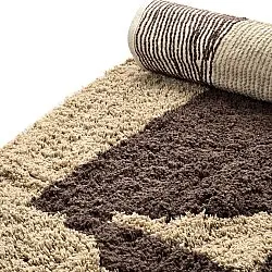 Rundt tæppe - Siberia Natural Cotton Shaggy (beige/brun)