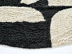 Runde tæpper - Siberia Natural Cotton Shaggy (offwhite/sort)