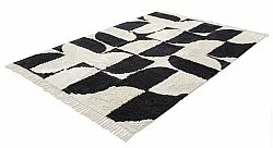 Ryatæpper - Siberia Natural Cotton Shaggy (offwhite/sort)