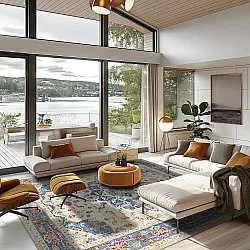 Wilton-tæppe - Siliana (blå)