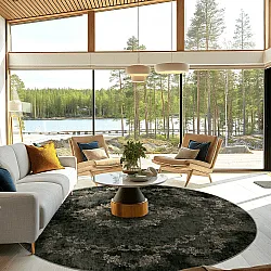 Rundt tæppe - Taknis (mørkegrøn)