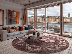 Rundt tæppe - Taknis (rød)