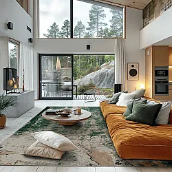 Wilton-tæppe - Tamalous (beige/grøn)