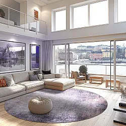 Rundt tæppe - Tarnos (lila)