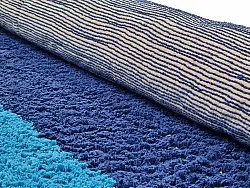 Runde tæpper - Taro Natural Cotton Shaggy (blå)