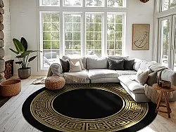 Rundt tæppe - Tilos (sort/guld)