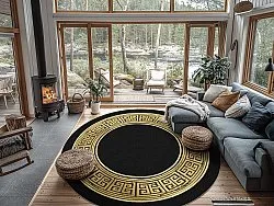 Rundt tæppe - Tilos (sort/guld)