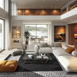 Wilton-tæppe - Tilos (sort/hvid)