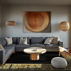 Wilton-tæppe - Tilos (sort/guld)