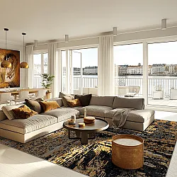 Wilton-tæppe - Tizzano (guld/multi)