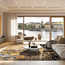 Wilton-tæppe - Tizzano (guld/multi)