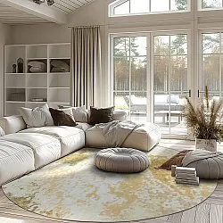 Rundt tæppe - Travale (gul)