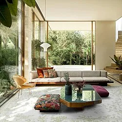 Wilton-tæppe - Tulum (lysegrøn/hvid)