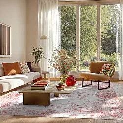 Wilton-tæppe - Tulum (lyserød/hvid)