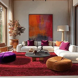 Wilton-tæppe - Valenza (rød)