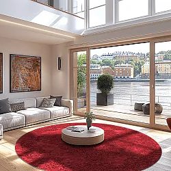 Rundt tæppe - Valenza (rød)