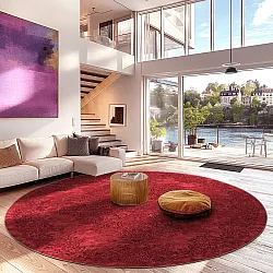 Rundt tæppe - Valenza (rød)