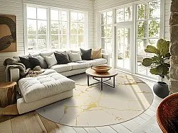 Rundt tæppe - Vieste (beige/guld)