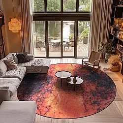 Rundt tæppe - Wells (orange)