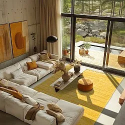 Ryatæpper - Willow Natural Cotton Shaggy (gul)