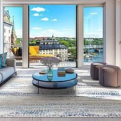 Wilton-tæppe - Yafran (blå)