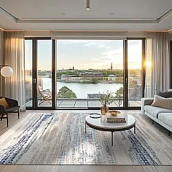 Wilton-tæppe - Yafran (blå)