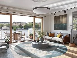 Rundt tæppe - Zarzi (blå)