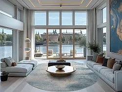 Rundt tæppe - Zarzi (blå)