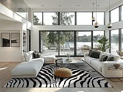 Wilton-tæppe - Zebra (sort/hvid)