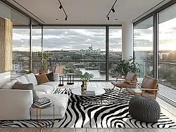 Wilton-tæppe - Zebra (sort/hvid)