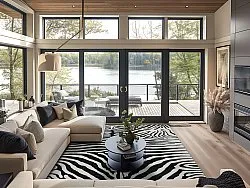 Wilton-tæppe - Zebra (sort/hvid)