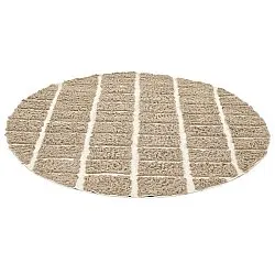 Rundt tæppe - Zola Natural Cotton Shaggy (beige)