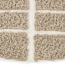 Rundt tæppe - Zola Natural Cotton Shaggy (beige)